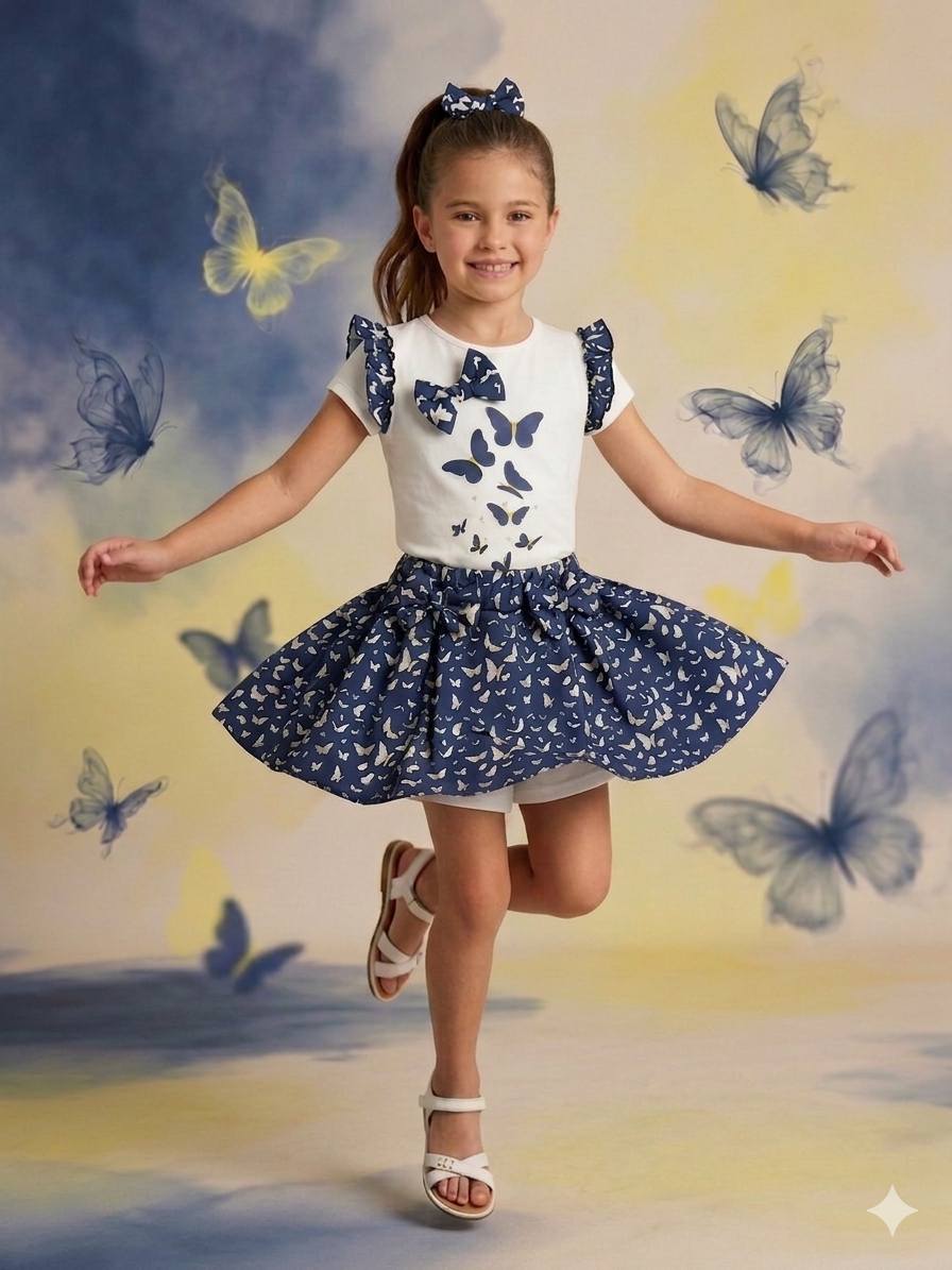 conjunto niña mariposas