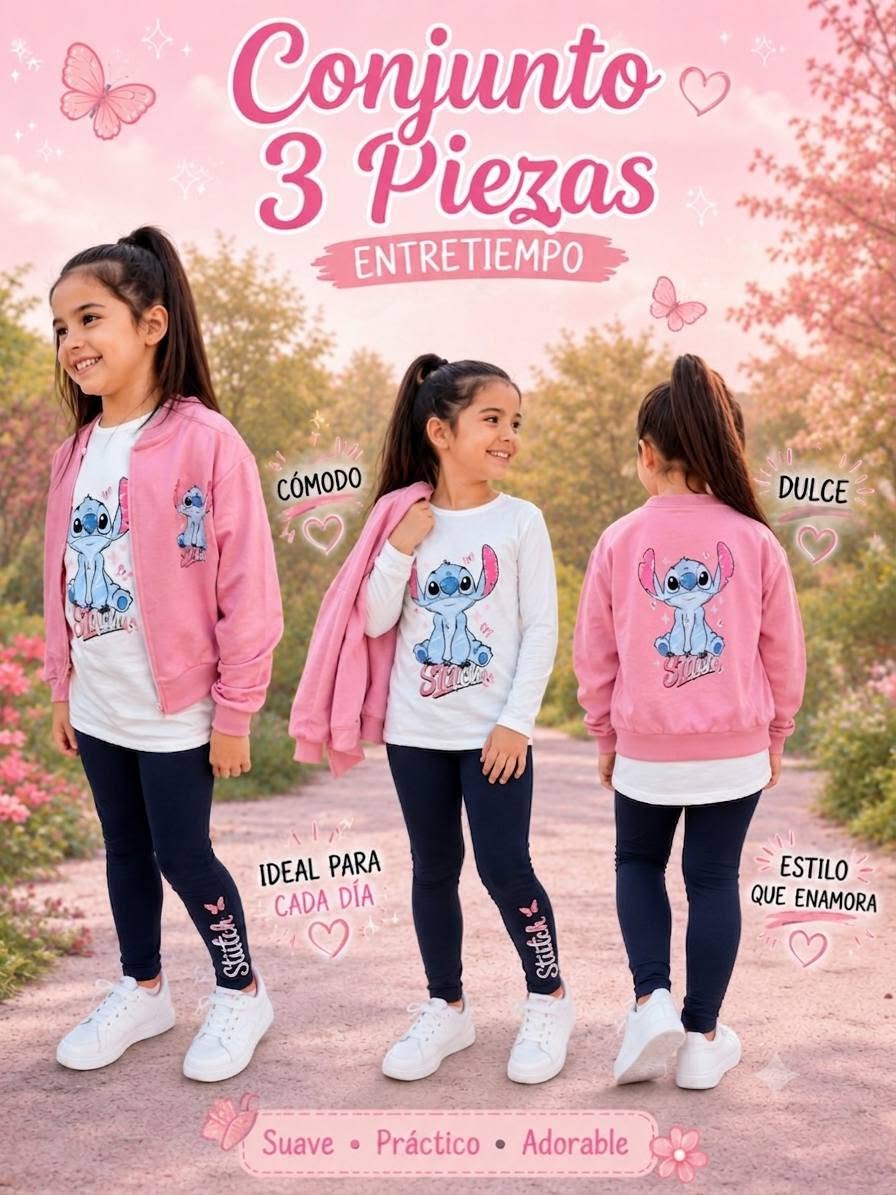 conjunto 3 piezas stitch